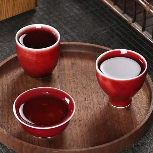 Hand-red ceramic tea cup of tea cup single cup kung fu tea