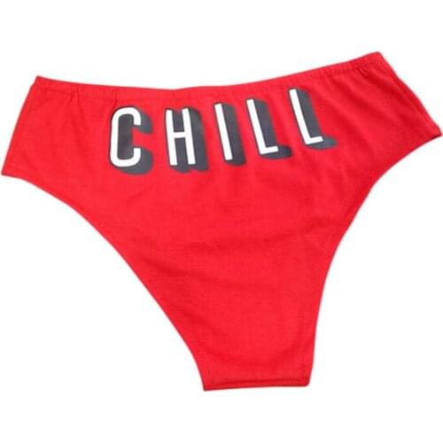 Sexy Women Knickers Lingerie Underwear Thongs G-string Bottom Chill letter printed Brazilian Intimates Panties Briefs 1Pc