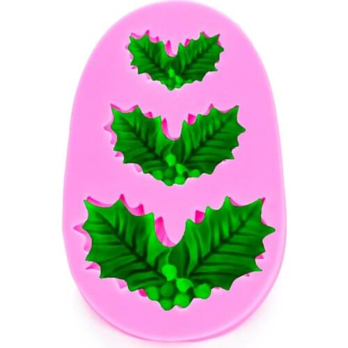 Angel Wings Food grade fondant cake silicone mold Christmas leaves for Reverse forming chocolate kitchen decoration tools F1031