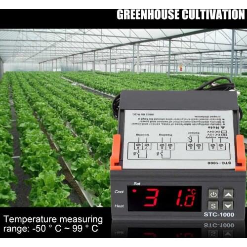 Temperature Controller for Freezer STC-1000 PID Thermostat Meter with NTC Sensor Temperature Probe Cooling Heating 2 Relays Outp