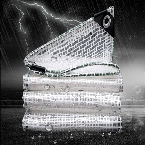 Thicken 0.32mm Transparent Green Quality PVC Plastic Rainproof Tarpaulin Garden Greenhouse Sun Protection Windproof Rain Shelter