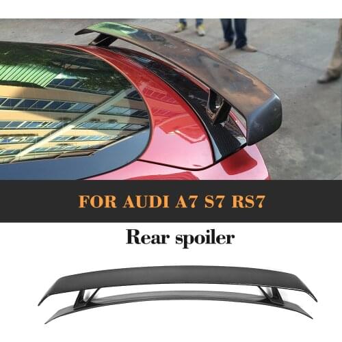 Carbon Fibre Car Rear Trunk Spoiler Lip Wing for Audi A7 S7 RS7 Sedan Only 08-11 black FRP