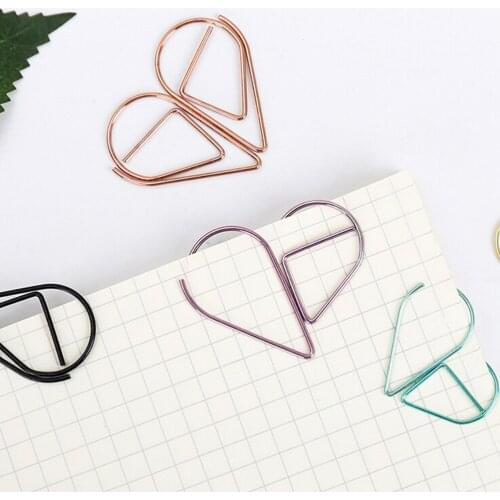 10PCS Water Drop Shape Metal Bookmark Memo Books Marking Clip Modeling Book Marks Office School Stationery Supplies