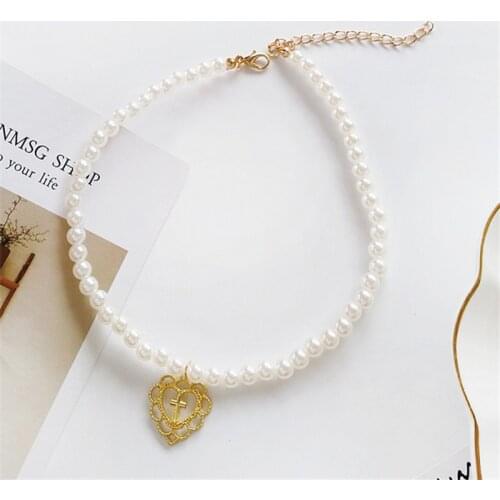 Pearl necklace aesthetic personality girl jewelry necklace Decorative geometric exaggerated necklace necklace jewelry fashion