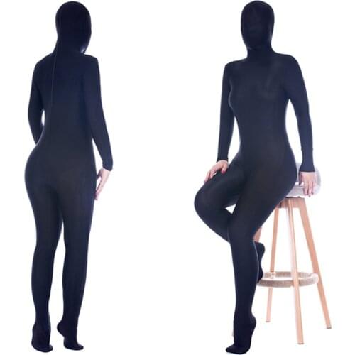 Women Sexy open crotch bodysuit Sheer lingerie Double Zipper Fetish Catsuit body transparent bodystocking sexy hot erotic suit