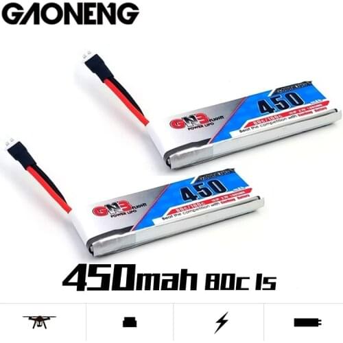 1-5PCS GAONENG GNB 1S 3.7V 450mAh 80C/160C HV Rechargeable Battery For RC Quadcopter FPV Racing DroneS Parts