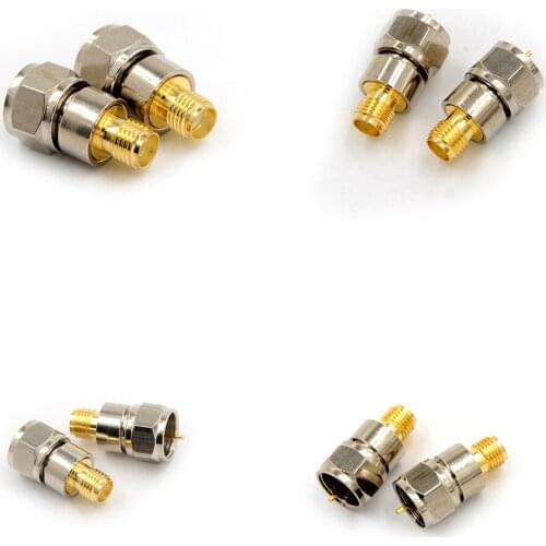 1PCS F Type Male Plug To SMA Female Jack Straight RF Coaxial Adapter Connector F Male To SMA Female Jack Adapter