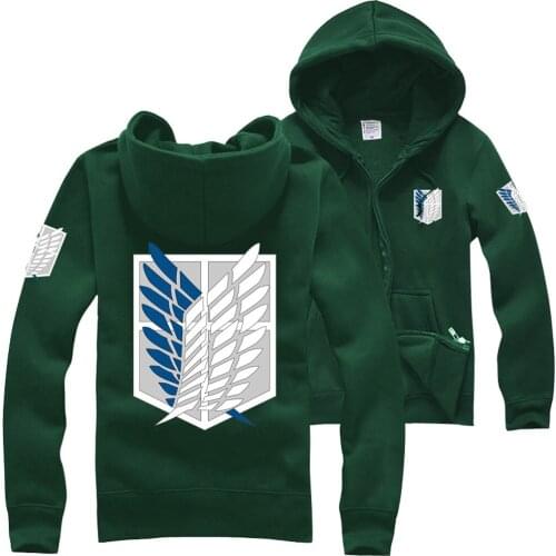 10 Colors Anime Attack on Titan Hoodie Cosplay Costume Shingeki no Kyojin Scouting Legion Jacket Daily Casual Hooded Sweatshirts