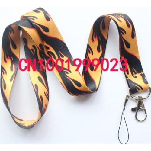 Lots 100pcs flame Neck Strap Lanyard Keychain Phone Camera ID Card Key Badge Holder New design #724