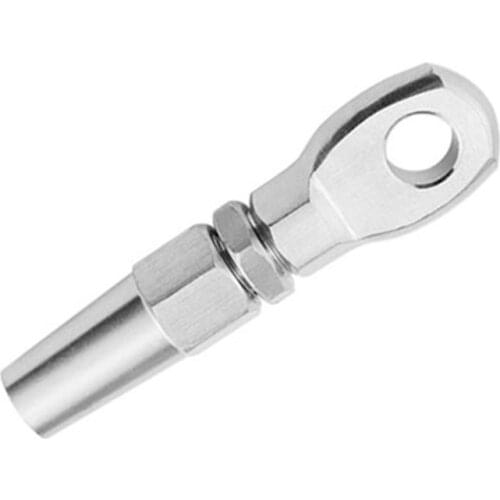 2PCS 316 Stainless Steel Marine Grade Swageless Eye Terminal Wire Cable Rope DIY Fitting Rigging Hardware Balustrade Kit Hook