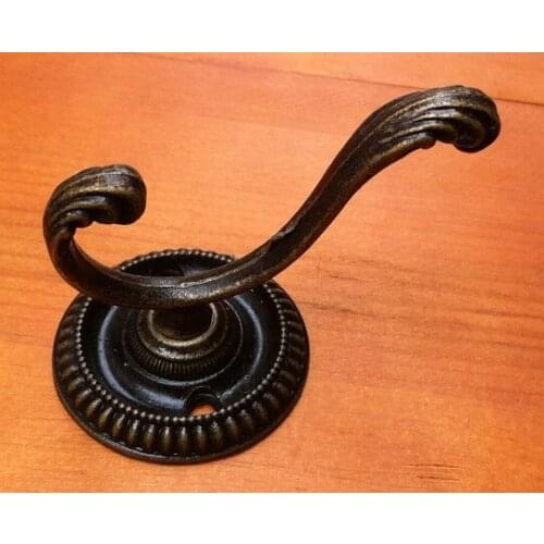 5Pcs Antique Hat Coat Towel Robe Door Wall Bath Utloset Double Hook Hanger Home Kitchen Bashroom Decorationility C