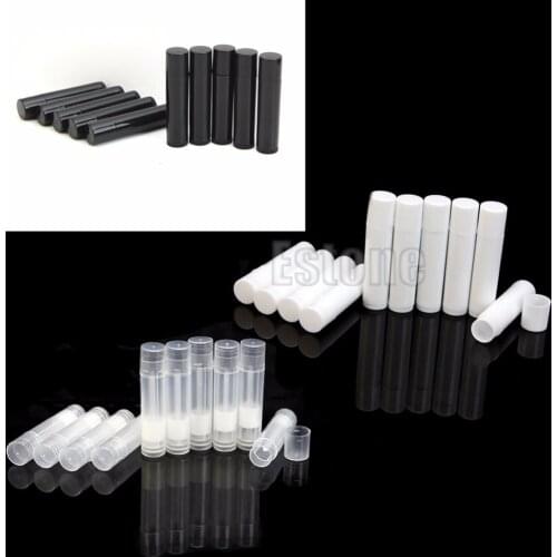 50PCS 5ML Cosmetic Empty Chapstick Lip Gloss Lipstick Balm Tube + Caps Container
