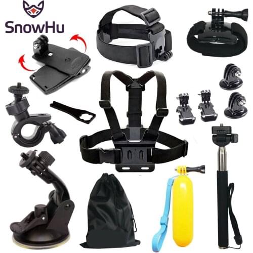 SnowHu for GoPro Accessories Set for Go Pro Hero 9 8 7 6 5 4 Black Mount for Yi 4k Mijia Case for Sjcam Action Camera GS01