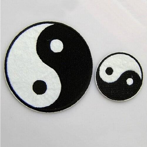 1pc Tai Chinese Taoism Symbol Applique Ying Yang Patch Classic Feng Shui Yin Yang Iron on Embroidered Patch Clothes Applique