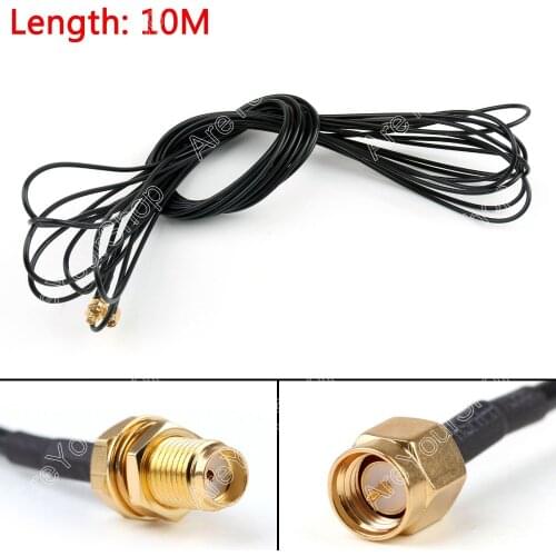 Areyourshop Sale 10m RG174 Cable SMA Male Plug To SMA Female Jack Bulkhead Coax Pigtail