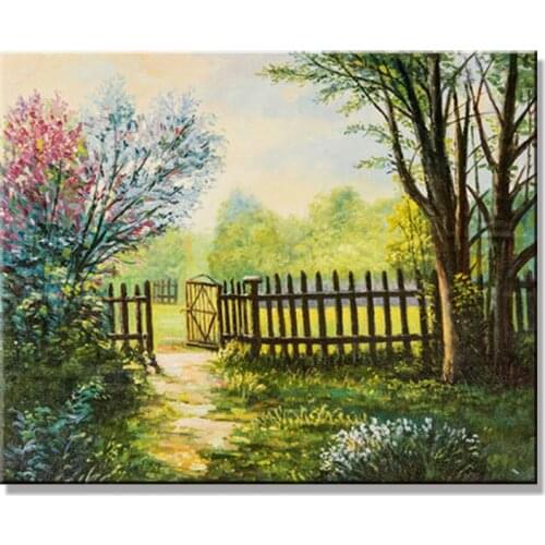 Free Shipping 100%Hand-Painted England Pastoral Scenery Oil Painting On Canvas Modern Wall Decoration For Living Room Home Decor