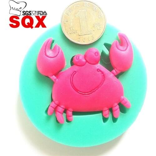 Free shipping Crab 3d silicone Molds Non-Stick Fondant Soap Silicone Moulds Cake Decorating Tools SQ15161