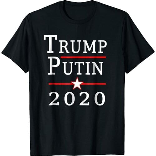 TRUMP PUTIN 2020 T-Shirt Funny Birthday Cotton Tee Vintage Gift Men