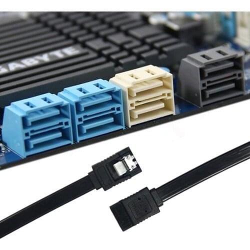 1.31ft Serial SATA 3 Data HDD Hard Disk Drive Signal Cable 6GB/S High Speed ​​Black Straight 40CM