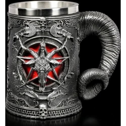Baphomet coffee mugs stainless steel cups and mugs Halloween skull cup creative drinkware