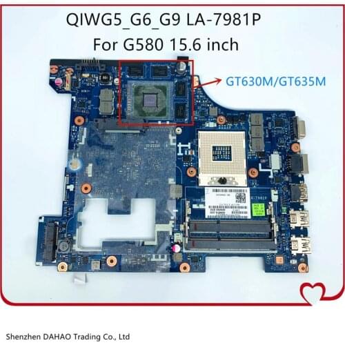LA-7981P LA-7988P Mainboard For Lenovo Ideapad G580 Laptop Motherboard With HM76 DDR3 GT630M/GT635M 2G-GPU 100% Fully Tested