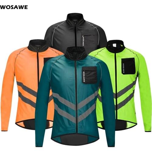 WOSAWE Mens Cycling Jacket High Visibility MultiFunction Jersey Road MTB Bike Bicycle Windproof Quick Dry Rain Coat Windbreaker