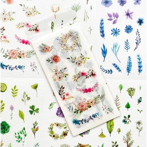 6 Sheets/Pack Cute Plants In Summer Paper Sticker Notebook Computer Phone DIY Decor Stick Label Kids Gift Stationery
