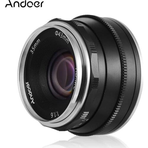Andoer 35mm F1.6 Manual Focus Lens Large Aperture Compatible with Olympus EPM2/E-PL7/ E-PL8/E-P5/E-P6 for M43-Mount Cameras