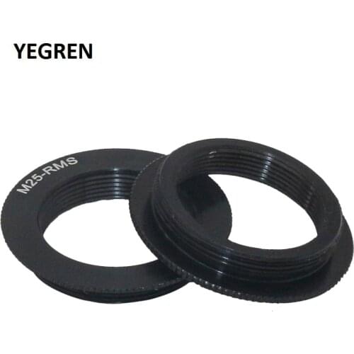 M25 to RMS Thread Adapter RMS to M25x0.75 Microscope Objective Adapter Ring for Leica Nikon Olympus Microscope Objective Lens