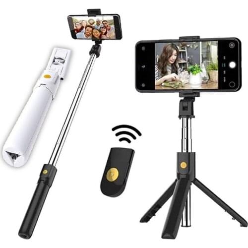 Hot 2021 NEW 3 in 1 Wireless Bluetooth Selfie Stick With Tripod Foldable monopods universal for Smartphone Smart phone universal