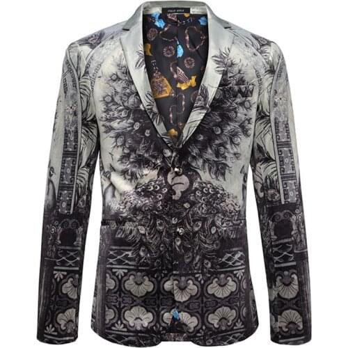 Casual Wear Mens Animal Print Blazers Masculino Slim Fit Club Outfits Vetement Homme 2019 Veste Mariage Lentejuela Hombre Mens