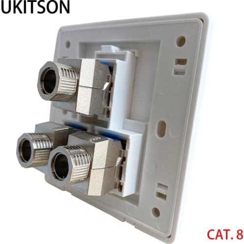 3 Ports CAT.8 LAN Socket With 40Gbps Fast Speed Ethernet Plug CAT8 RJ45 Keystone Jack Face Panel 86x86mm