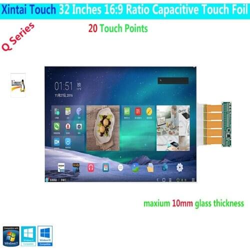 Xintai Touch Q Series 32 Inches 12 Touch Points Capacitive Multi Touch Foil/Interactive Touch Film For Touch Kiosk Plug & Play