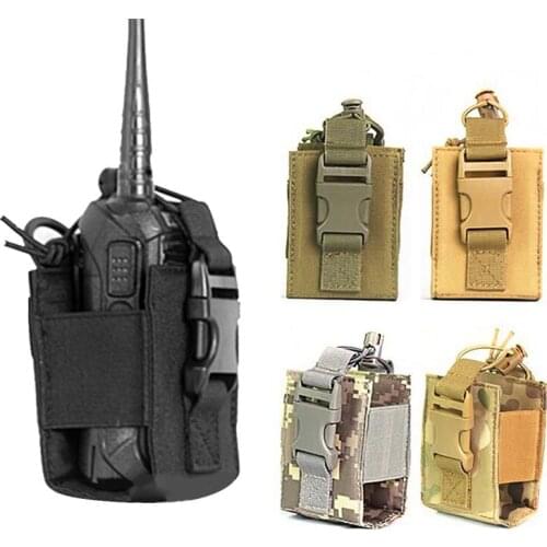 Tactical Molle Walkie Talkie Pouch Interphone Storage Bag Outdoor Molle Radio Pouch Walkie-Talkie Case Holder for Military Use