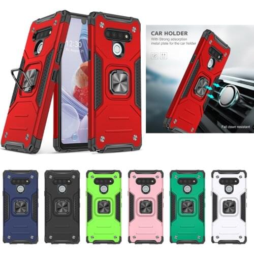 Shockproof Anti-drop Armor Finger Ring Holder PC + TPU Magnetic Phone Case Cover for Redmi 8A 9A 9C Note 9S Mi 10T Lite CC9 Pro