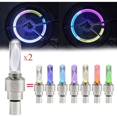 Bike Bicycle Light Fluorescent Stick Hot Wheel Valve Light LED Light Spoke Flashing Lamp Mountain Road Bicycle Waterproof Wheel