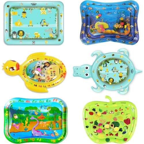 Water Play Mat Inflatable 37 Designs Baby Kids PVC Infant Tummy Time Fun Activity Play Center Playmat Toddler Water Pad For Baby