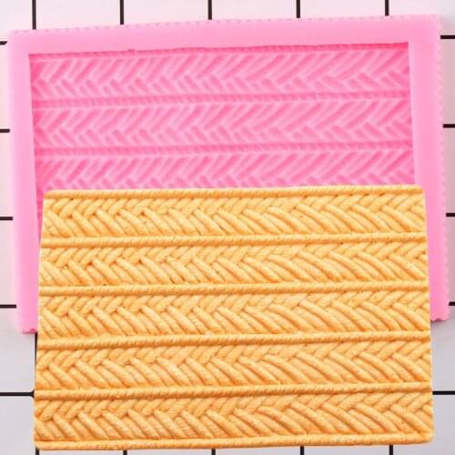 Knitting Border Silicone Mold Baby Party Cupcake Topper Fondant Cake Decorating Tools Candy Clay Chocolate Gumpaste Moulds