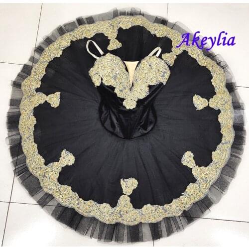 Adult Black swan lake ballet tutu child pancake professional performance stage costume Tutu dress for girls