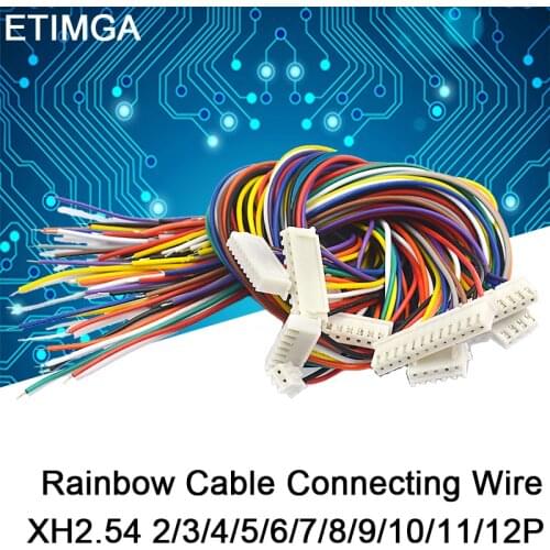 XH2.54 Electronic Wire Single Head Tin Plated 30CM Long Rainbow Cable Connecting Wire 2/3/4/5/6/7/8/9/10/11/12P