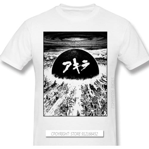 Explosion Print 100% Cotton Funny T Shirts Akira Biker Gang Shotaro Kaneda Takashi Animated Film Men Fashion Streetwear