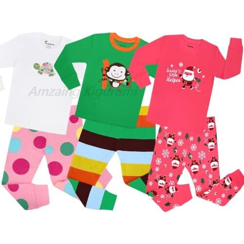 Winter Boys Girls Pajamas Sleepwear Pyjamas Kids Cotton Cartoon Nightwear Pijamas Baby Girls Clothes Top+Pant 2pcs Sleep Suits