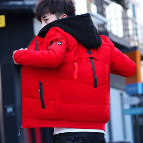 Winter Jacket Mens Padded Jacket Mid-length Warm Clothes Hooded Trend