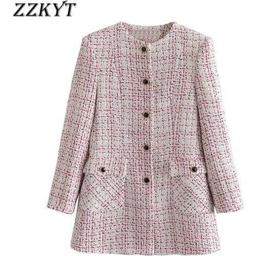 Женские твидовые пальто ZZKYT China At AliExpress