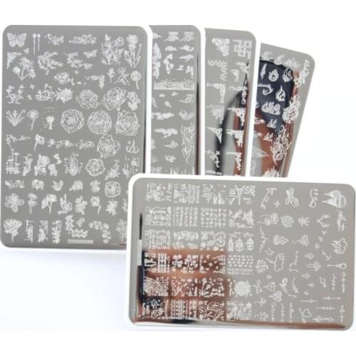 1PC**9.5X14.5cm Nail Art Stamping Plate 304 Stainless Steel Templates Plates Image--Unique Design/Lace design nail Stamp Plate