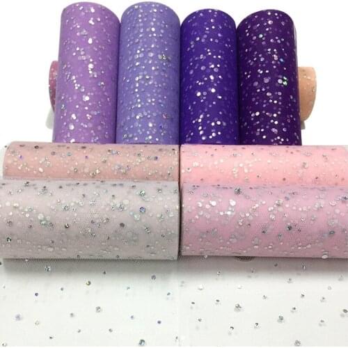 10/25 Yards 15cm Glitter Sequin Tulle Roll 9.2/22m Spool Tutu Wedding Decoration Organza Laser DIY Craft Birthday Party Supplies
