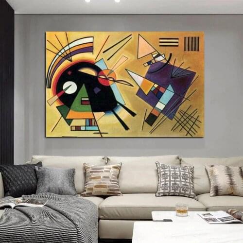 100% Hand Painted Vintage Wassily Kandinsky Famous Abstract Oil Paintings Canvas Wall Art Pictures Christmas Gift Presents