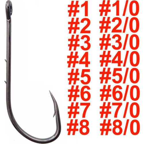 50pcs Baitholder Fishhook Size 1-9 1/0-8/0 Carp Fishing Hooks Jig Big Barbed Hook High carbon steel