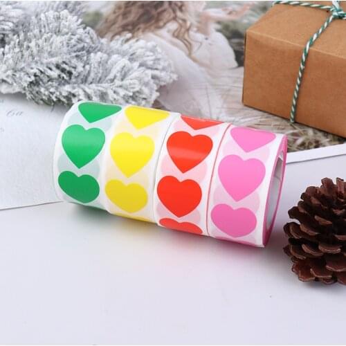 500Pcs/Roll DIY Love Heart Shape Seal Label Bag Self-Adhesive Sealing Stickers Gift Favor Decals Packing For ValentineS Day
