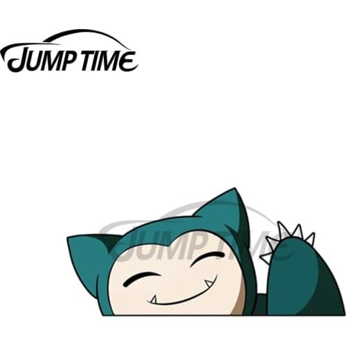Jump Time 13 x 6.6cm For Snorlax Peeker Car Stickers and Decals Fashion Occlusion Scratch Waterproof 3D JDM Accessories